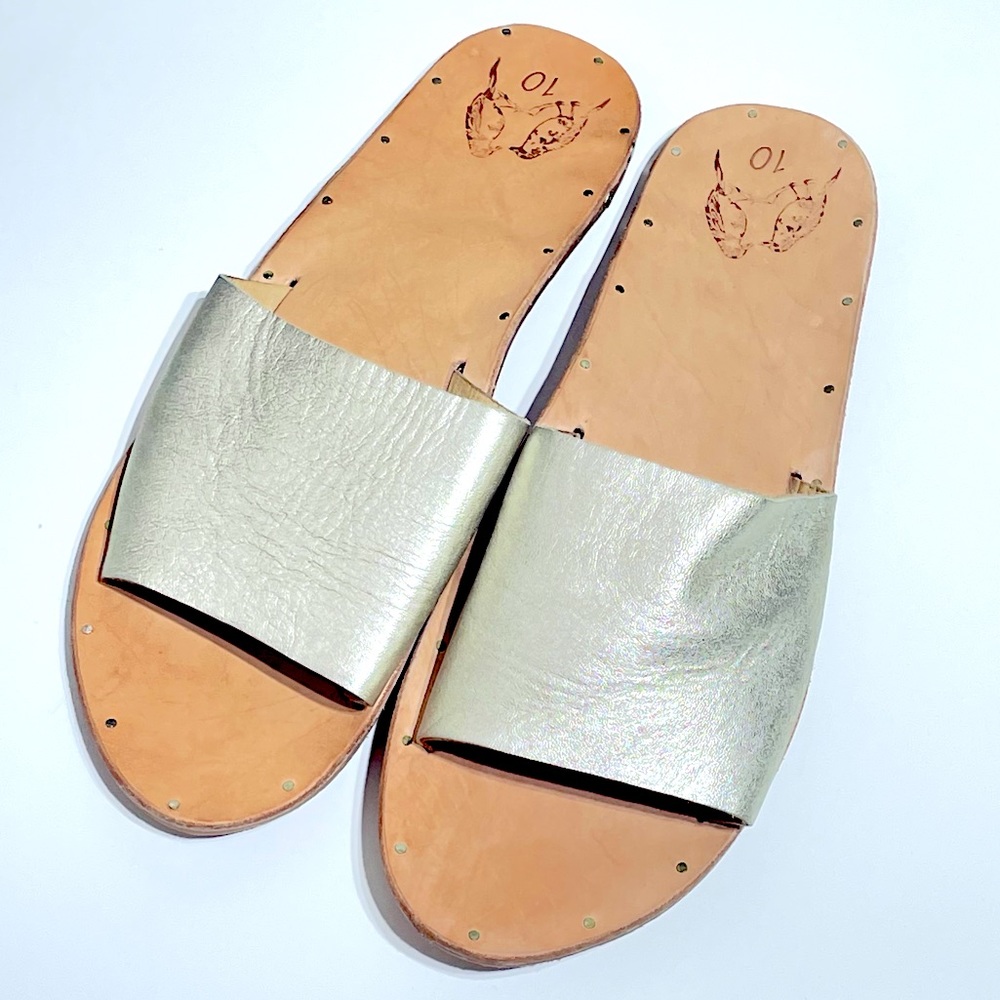 Beek Mockingbird Metallic Leather Sandals